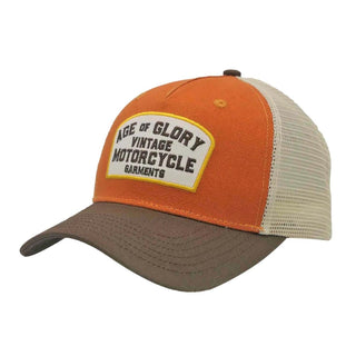 Age of Glory Buddy Trucker Cap in Orange, Brown and off-white - available at Veloce Club