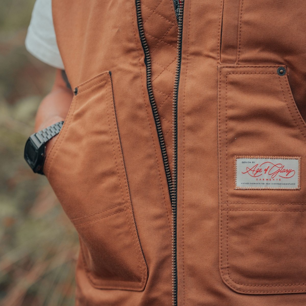 Age of Glory Cabin Vest in Caramel - available at Veloce Club