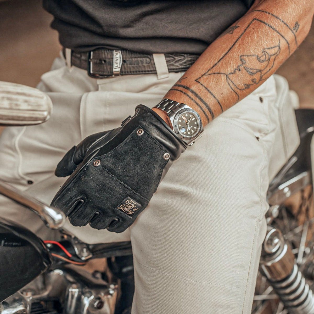 Age of Glory Crafter Motorcycle Gloves Black | Leather CE Gloves available at Veloce Club