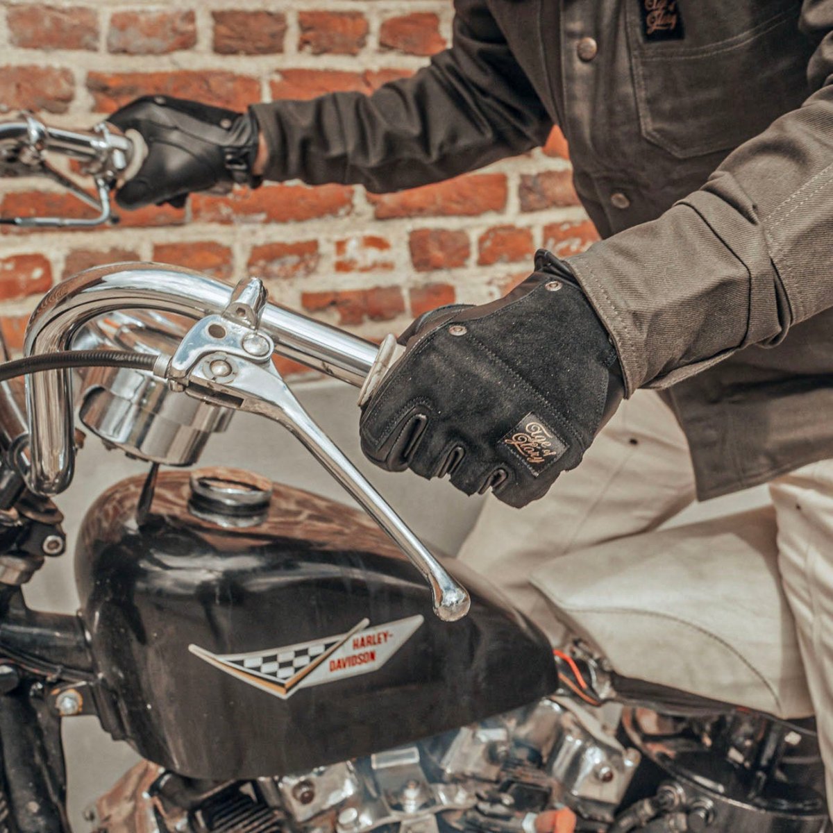 Age of Glory Crafter Motorcycle Gloves Black | Leather CE Gloves available at Veloce Club