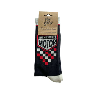 Age of Glory Enthusiats Socks in Black - available at Veloce Club