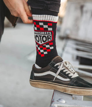 Age of Glory Enthusiats Socks in Black - available at Veloce Club