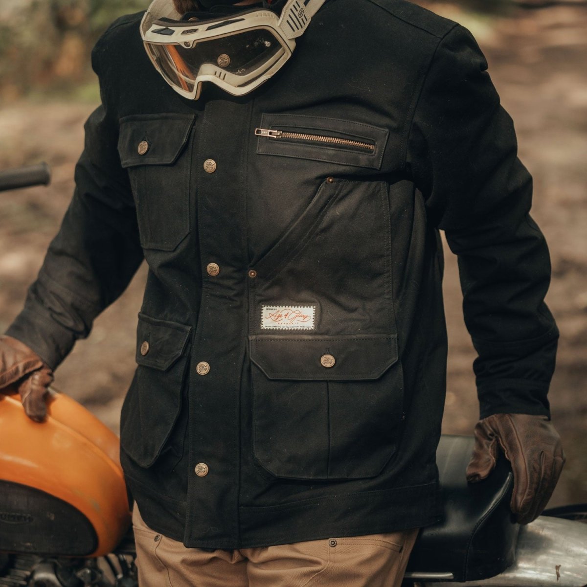 Age of Glory Escape Waxed Cotton Jacket Black