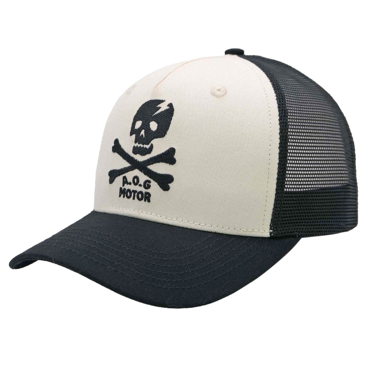 Age of Glory Marauder Trucker Cap in Off-White and Black
