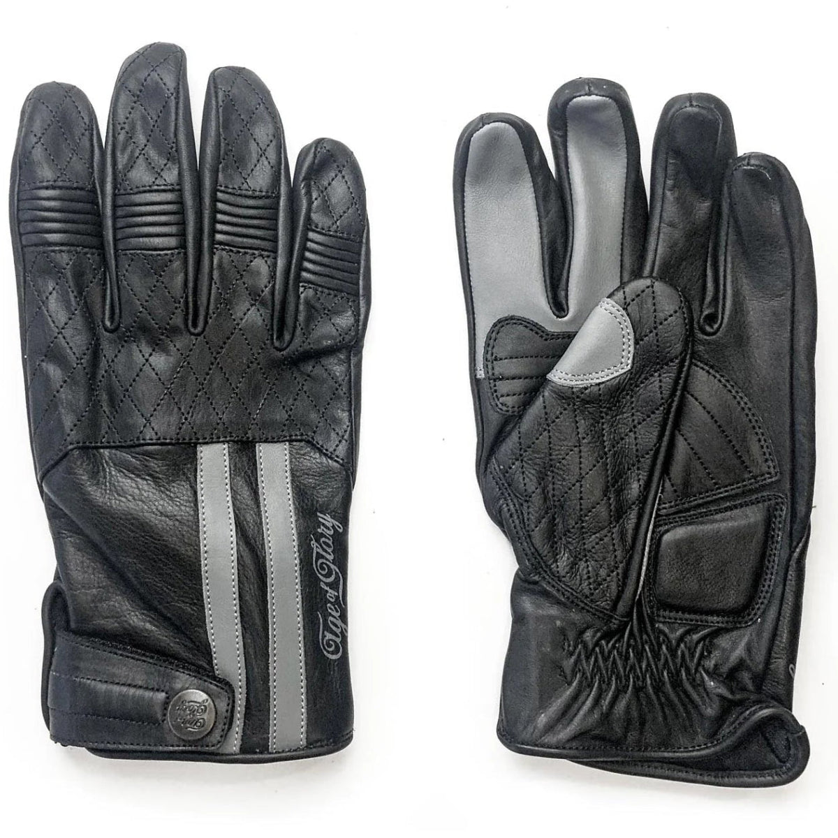 Age of Glory Miles Leather CE Gloves in Black/Grey - available at Veloce Club