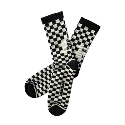 Age of Glory Racing Socks in Black and White Checkered