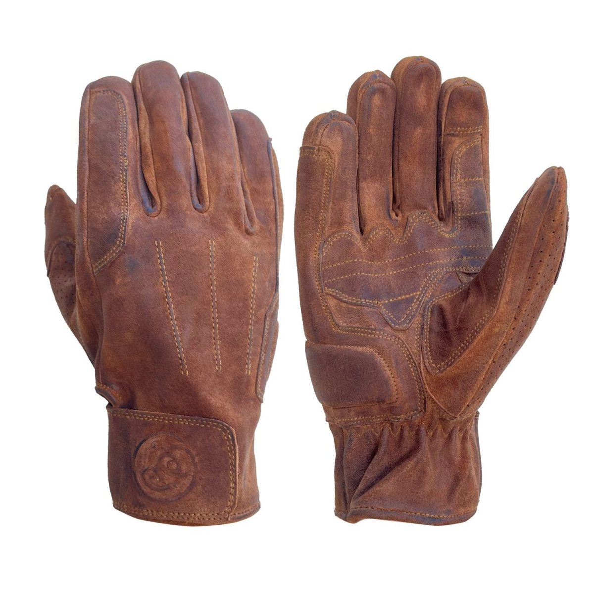 Age of Glory Rover Leather CE Waxed Gloves in Caramel Suede