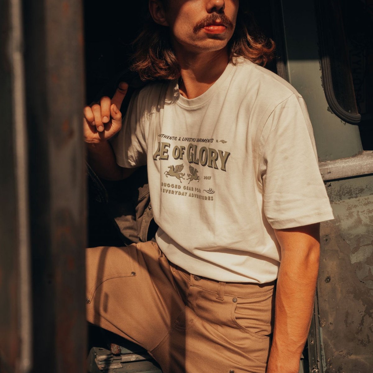 Age of Glory Rugged T-shirt Ecru | Veloce Club