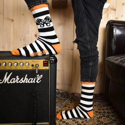 Age of Glory Stripes Stripes Socks Black / Off-white / Olive Green