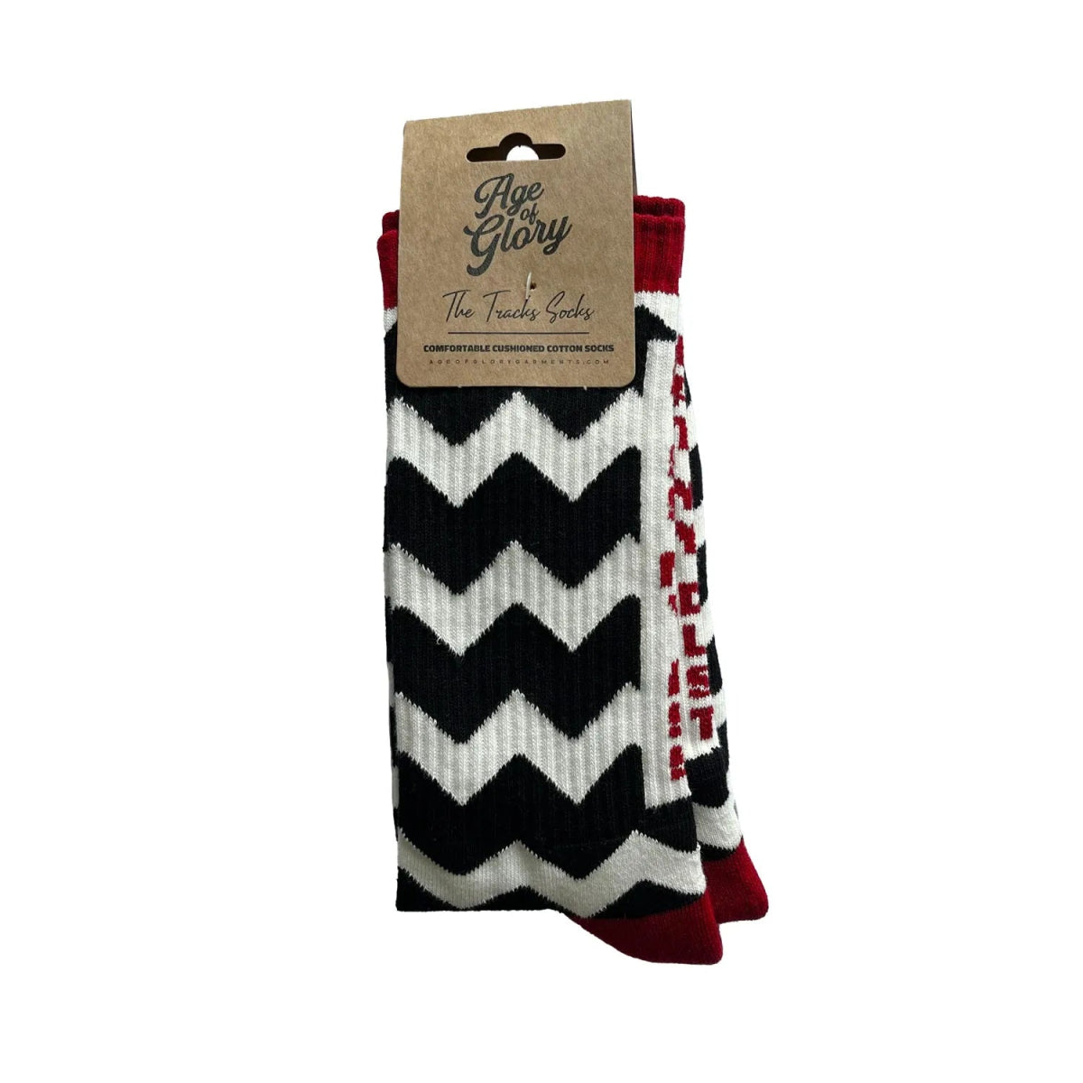 Age of Glory Tracks Socks in Black and White