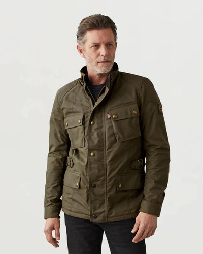 Belstaff Crosby Waxed Cotton Jacket In Forest Green | Veloce Club