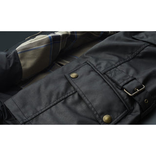 Belstaff Crosby Waxed Cotton Jacket In Black - available at Veloce Club