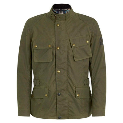 Belstaff Crosby Waxed Cotton Jacket In Forest Green | Veloce Club