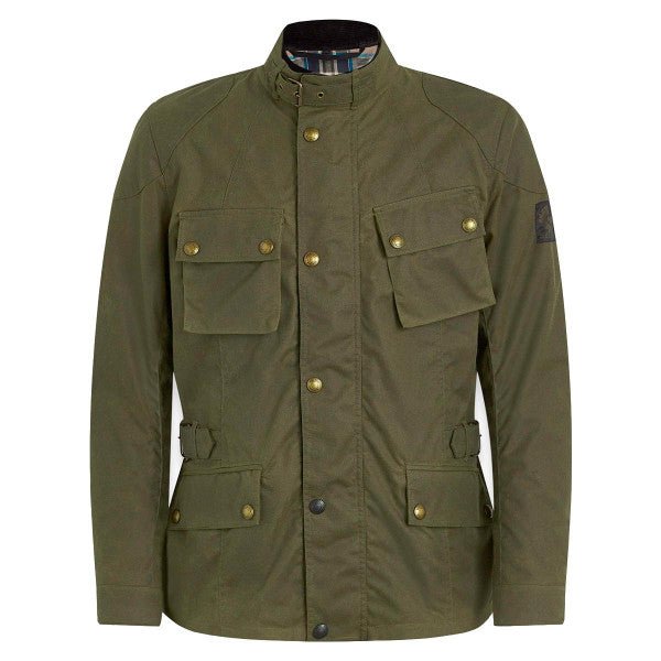 Belstaff Crosby Waxed Cotton Jacket In Forest Green | Veloce Club