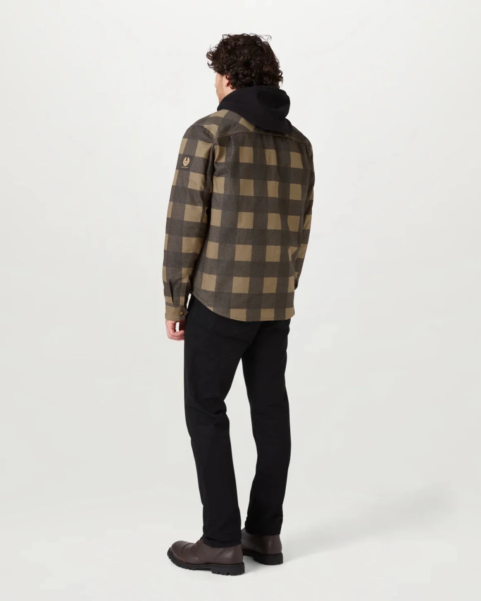 Belstaff Mansion Overshirt - Chequered Olive / Black | Veloce Club