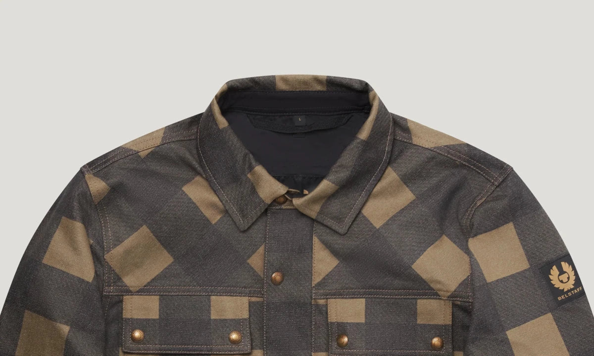 Belstaff Mansion Overshirt - Chequered Olive / Black | Veloce Club