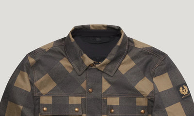 Belstaff Mansion Overshirt - Chequered Olive / Black | Veloce Club
