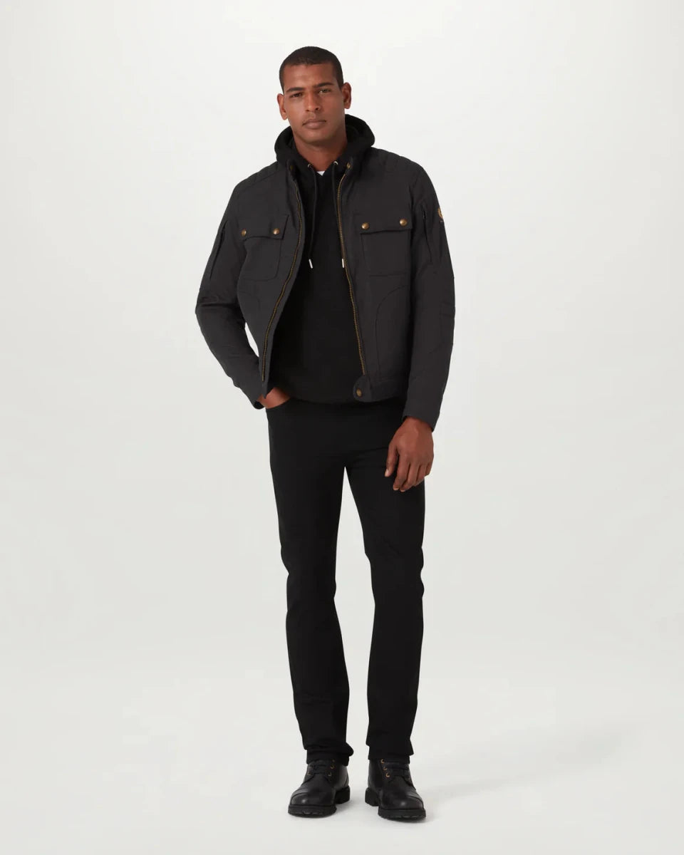 Belstaff Roberts Cotton Canvas Motorcycle Jacket - Black | Veloce Club