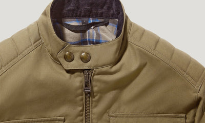 Belstaff Roberts Cotton Canvas Motorcycle Jacket - Olive | Veloce Club