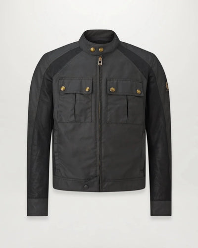 Belstaff Temple Waxed Cotton Motorcycle Jacket Black | Veloce Club