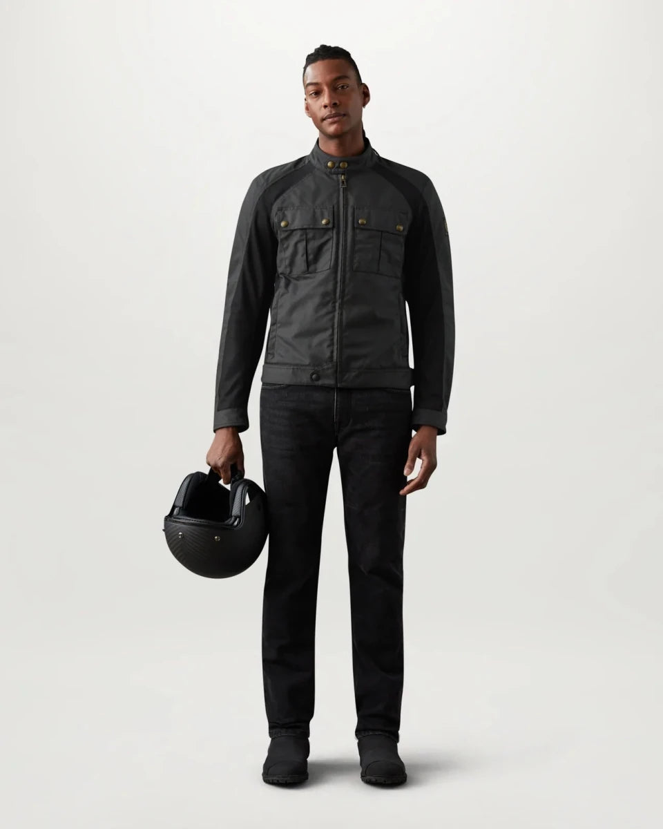 Belstaff Temple Waxed Cotton Motorcycle Jacket Black | Veloce Club