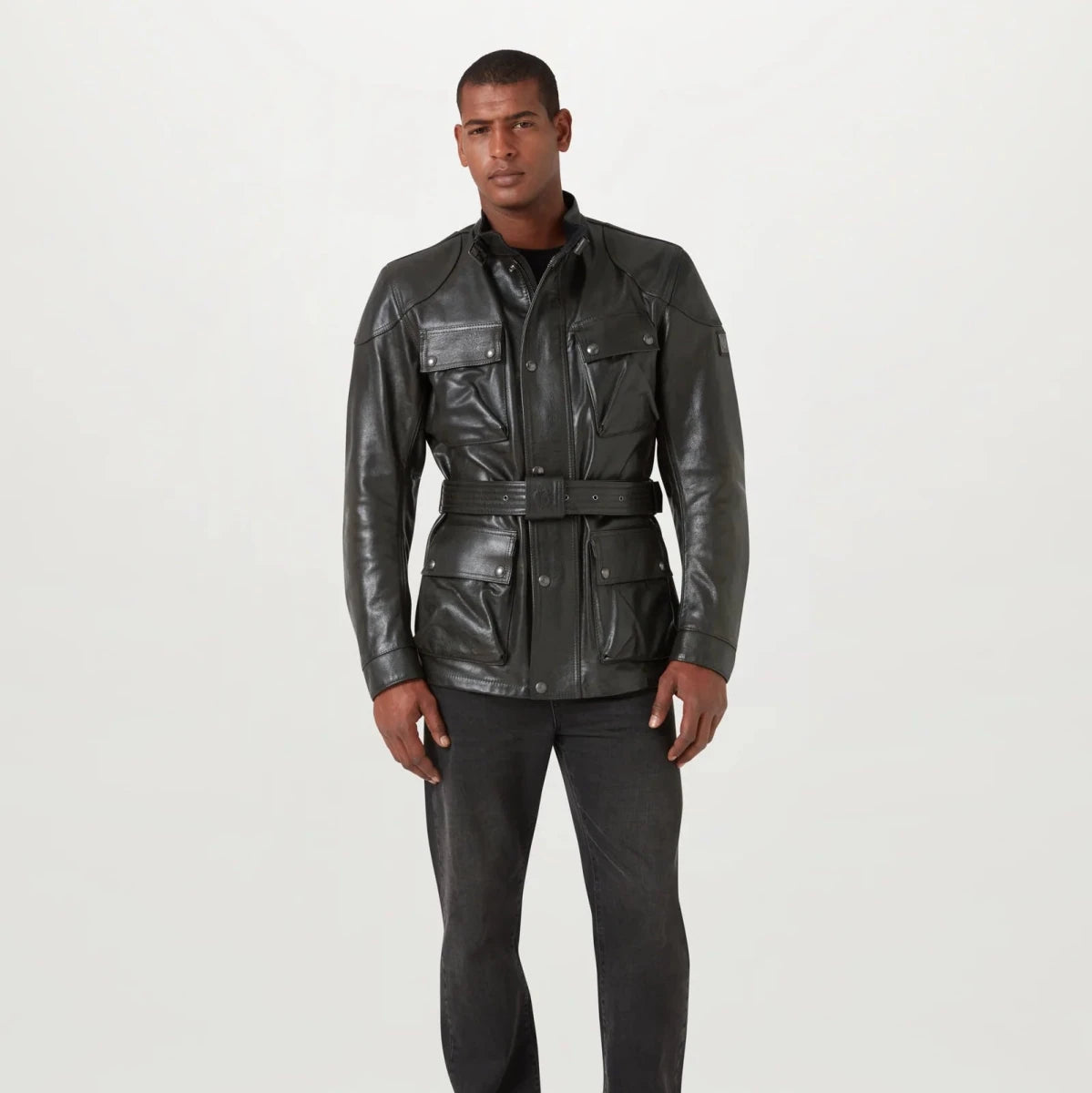Belstaff Trialmaster Hand Waxed Leather Jacket - Dark Belstaff Olive | Veloce Club