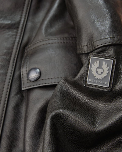 Belstaff Trialmaster Hand Waxed Leather Jacket - Dark Belstaff Olive | Veloce Club