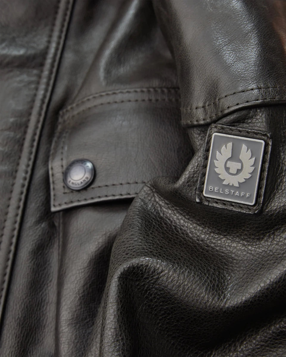 Belstaff Trialmaster Hand Waxed Leather Jacket - Dark Belstaff Olive | Veloce Club
