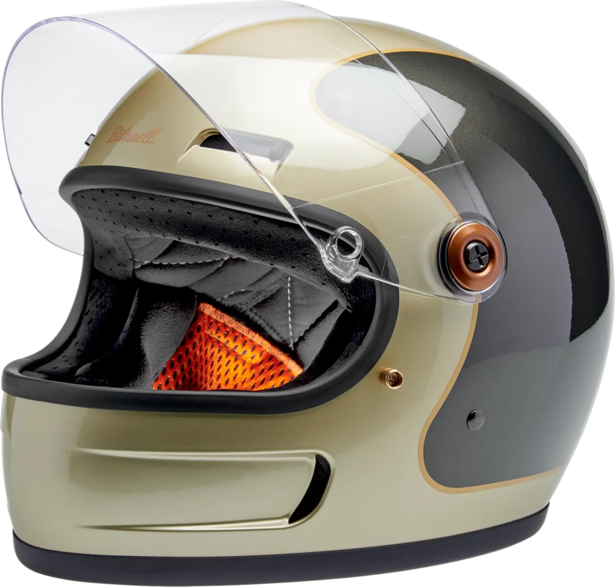 Biltwell Gringo SV Helmet in Metallic Champagne / Charcoal Tracker - available at Veloce Club