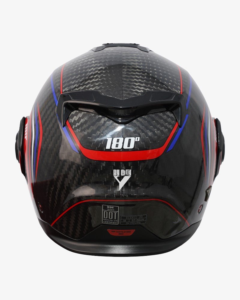 By City 180 Tech II Flip front Helmet in Carbon / Red | Veloce Club