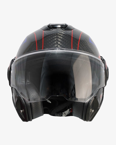 By City 180 Tech II Flip front Helmet in Carbon / Red | Veloce Club