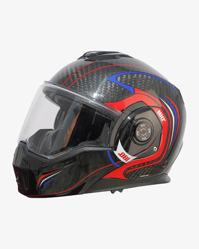 By City 180 Tech II Flip front Helmet in Carbon / Red | Veloce Club