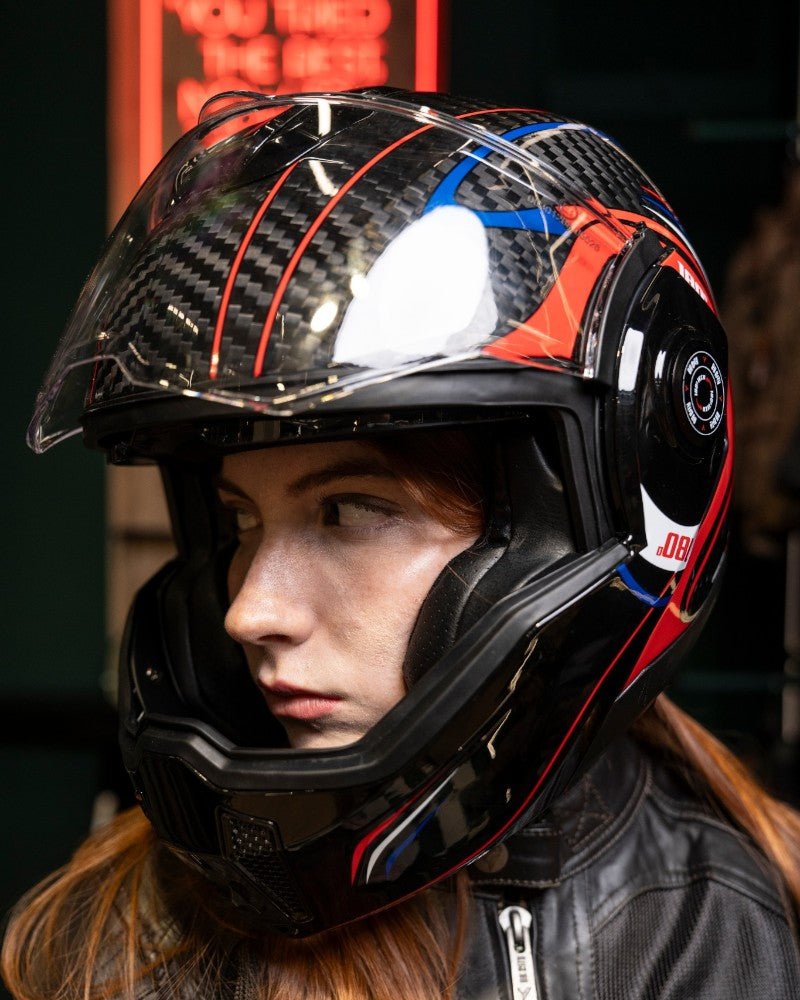 By City 180 Tech II Flip front Helmet in Carbon / Red | Veloce Club