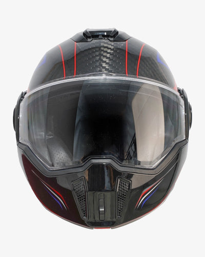 By City 180 Tech II Flip front Helmet in Carbon / Red | Veloce Club