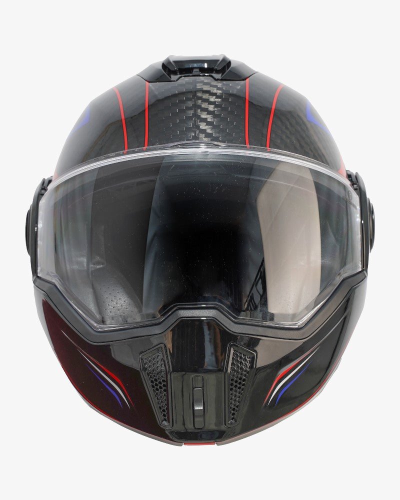 By City 180 Tech II Flip front Helmet in Carbon / Red | Veloce Club