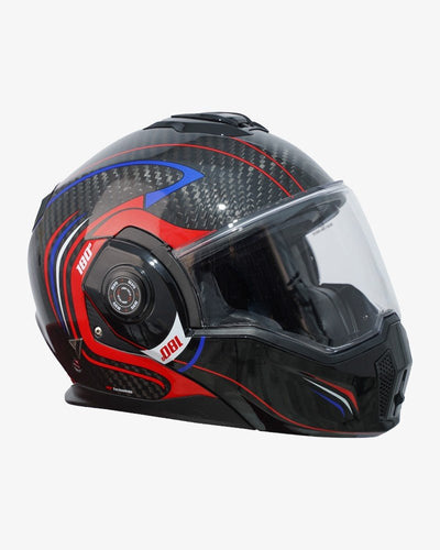By City 180 Tech II Flip front Helmet in Carbon / Red | Veloce Club