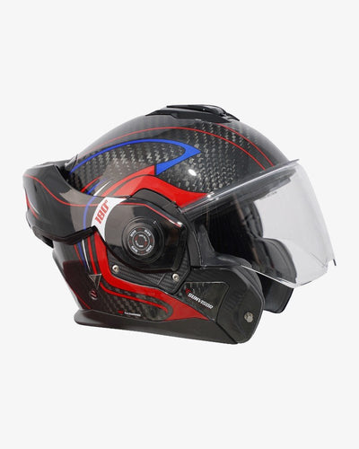 By City 180 Tech II Flip front Helmet in Carbon / Red | Veloce Club