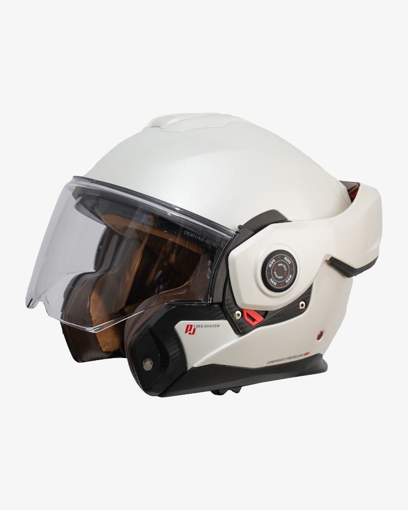 By City 180 Tech II Flip front Helmet in Pearl White | Veloce Club