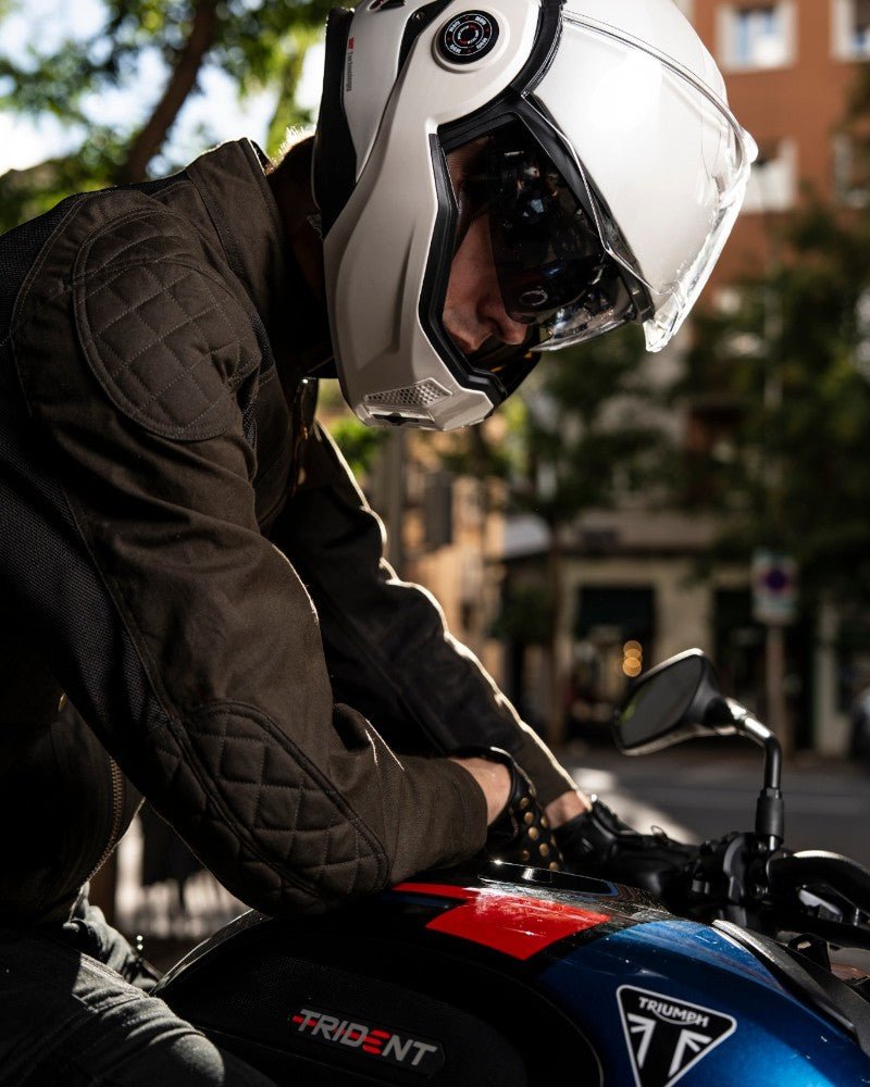 By City 180 Tech II Flip front Helmet in Pearl White | Veloce Club