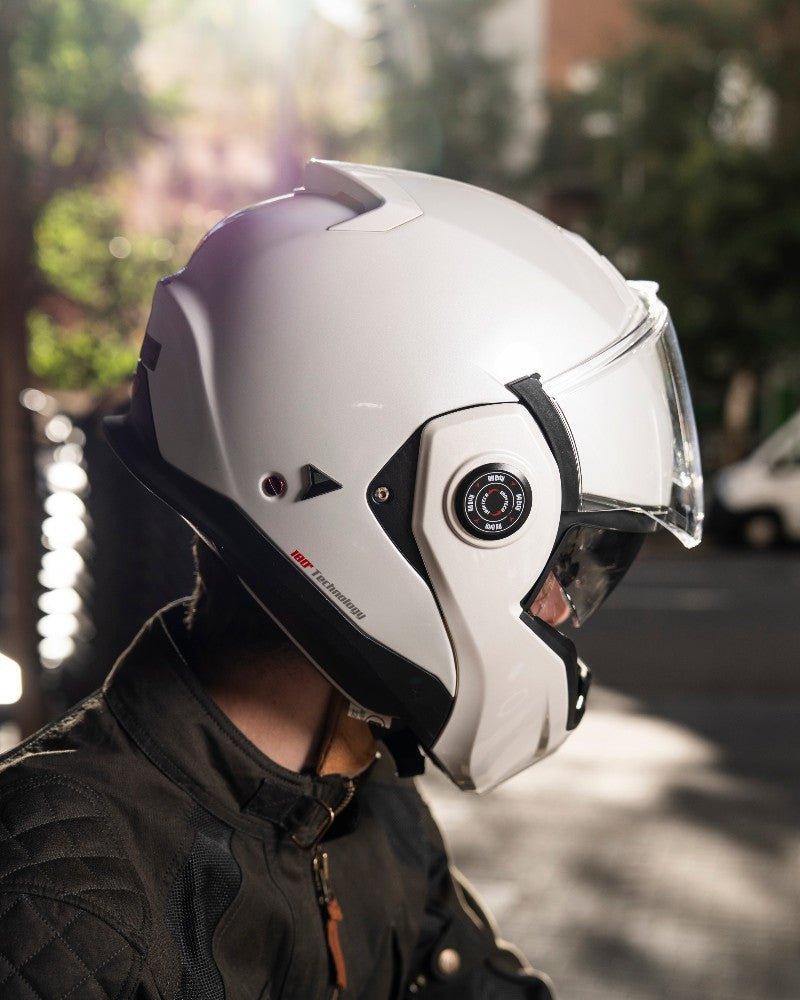 By City 180 Tech II Flip front Helmet in Pearl White | Veloce Club