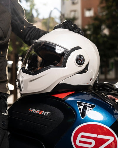 By City 180 Tech II Flip front Helmet in Pearl White | Veloce Club
