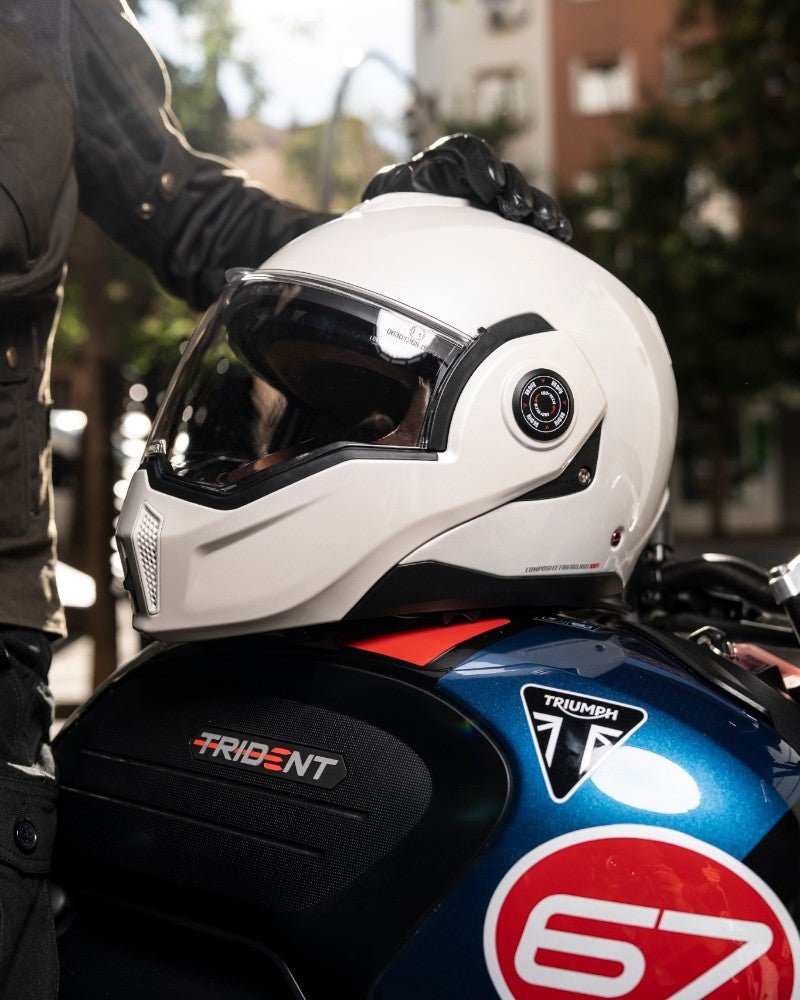 By City 180 Tech II Flip front Helmet in Pearl White | Veloce Club