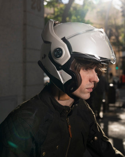 By City 180 Tech II Flip front Helmet in Pearl White | Veloce Club