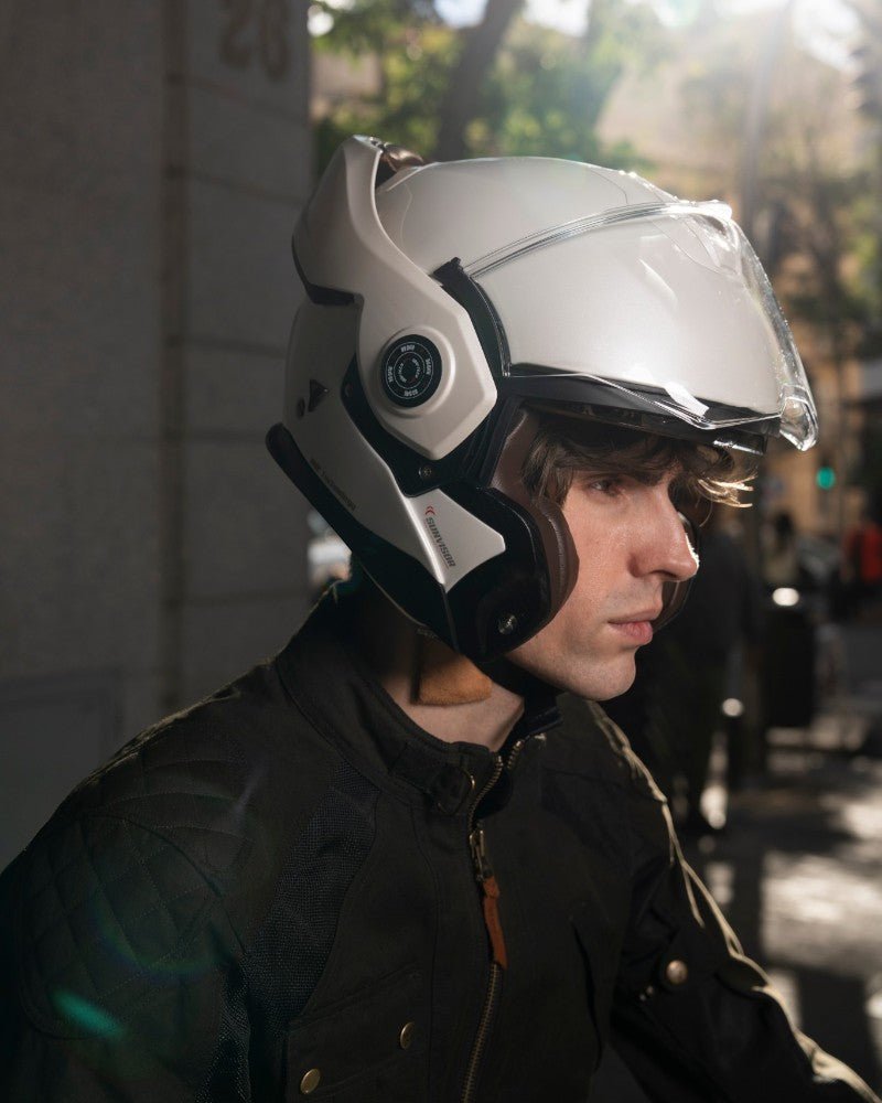 By City 180 Tech II Flip front Helmet in Pearl White | Veloce Club