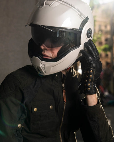 By City 180 Tech II Flip front Helmet in Pearl White | Veloce Club