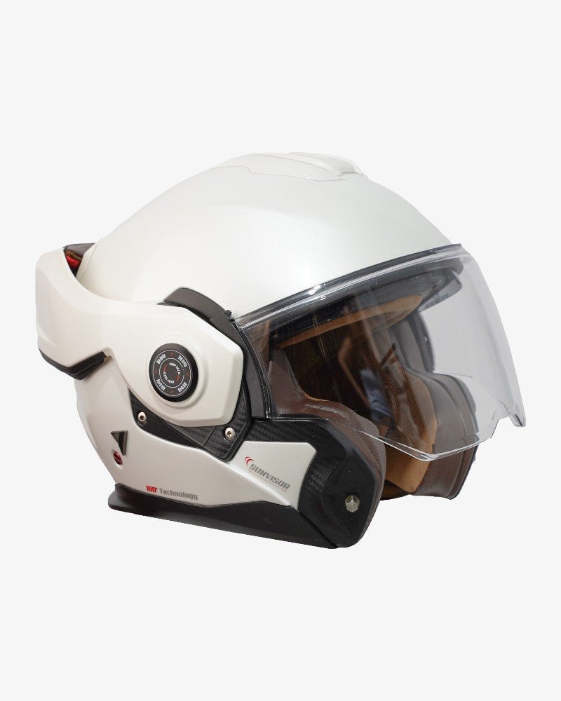 By City 180 Tech II Flip front Helmet in Pearl White | Veloce Club