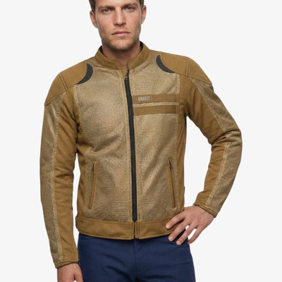 By City Breeze Motorcycle Jacket in Brown / Sand | Veloce Club