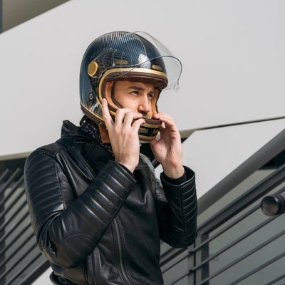 By City Roadster III Helmet - Golden Blue Carbon - available at Veloce Club