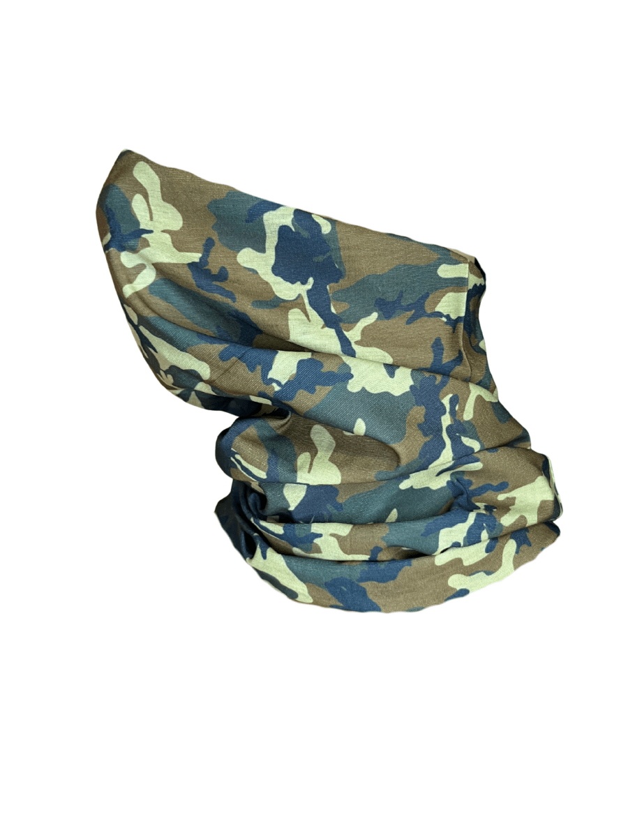 MotoGIrl Camo Neck tube available at Veloce Club