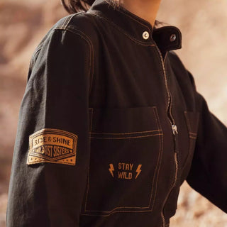 Wildust Sisters Aviator Ladies Jumpsuit in Asphalt | Veloce Club